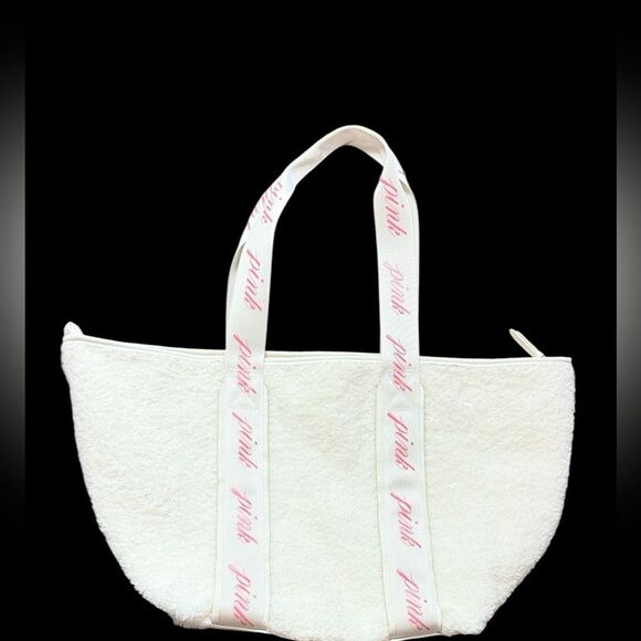 Pink Victoria’s Secret Cream & Pink Tote Bag - Picture 1 of 7